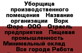 Уборщица производственного помещения › Название организации ­ Ворк Форс, ООО › Отрасль предприятия ­ Пищевая промышленность › Минимальный оклад ­ 24 000 - Все города Работа » Вакансии   . Марий Эл респ.,Йошкар-Ола г.